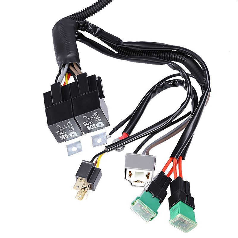Anxingo Dual High Low Beam Headlight Relay Wiring Harness H4 9003 with High Heat Ceramic Plugs - Image 4